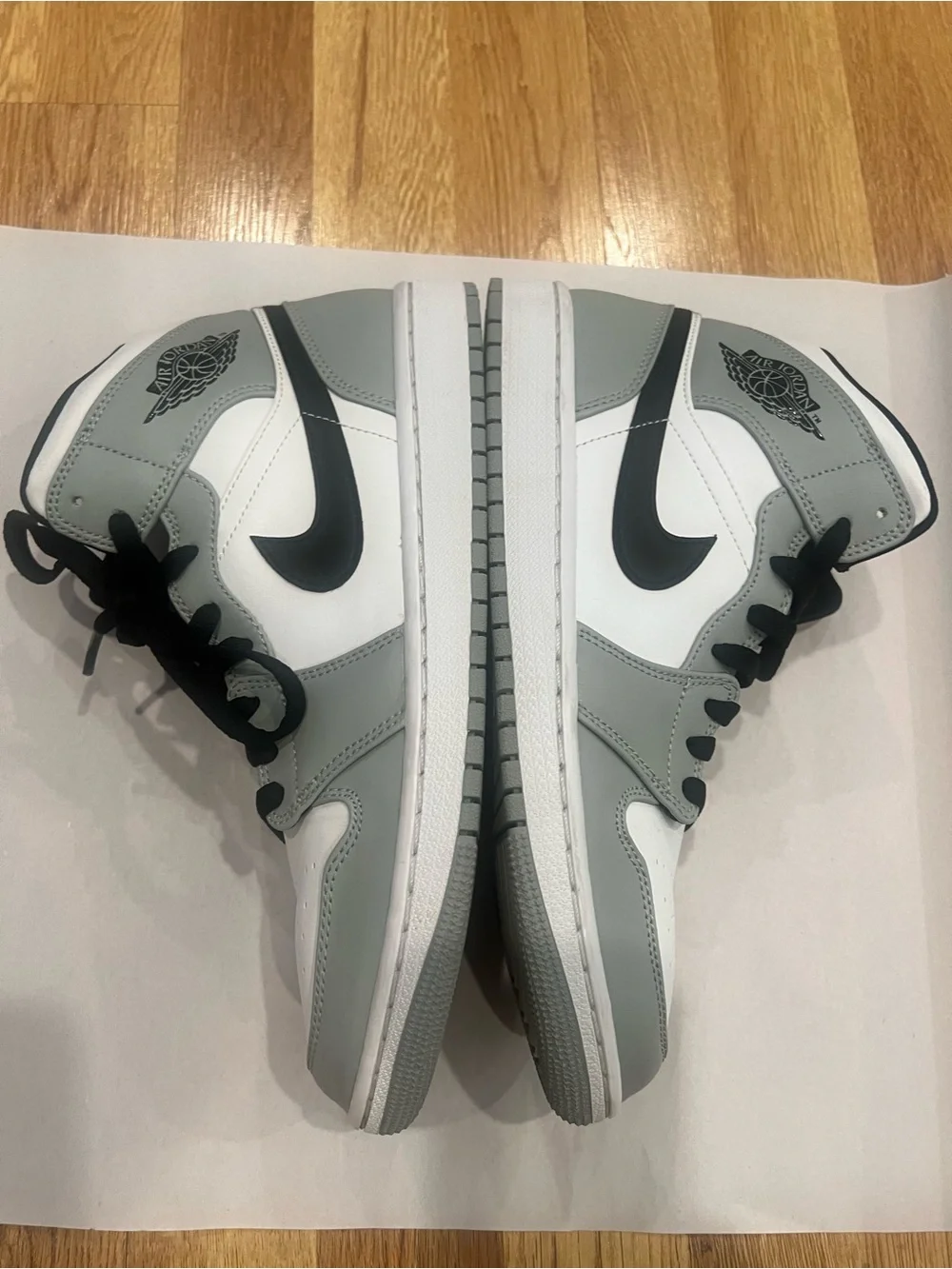 Jordan High-Top Sneakers - White & Gray with Black Accents
